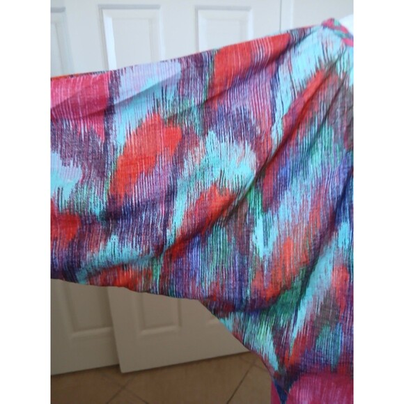 Democracy Top Womens Red Multicolor Dolman Sleeve Size Medium‎ Casual - Picture 5 of 15